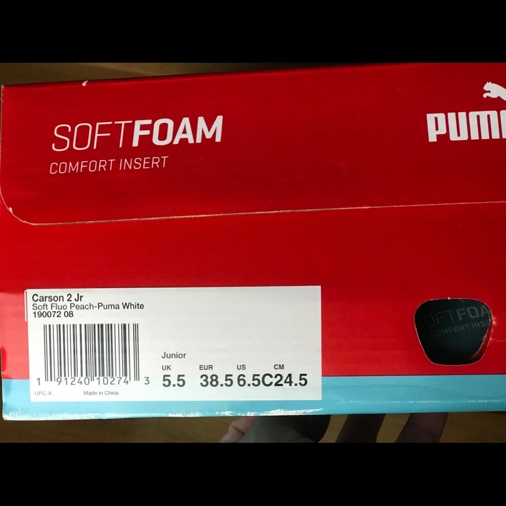 PUMA Soft Foam. Peach White 19997208 6.5C
